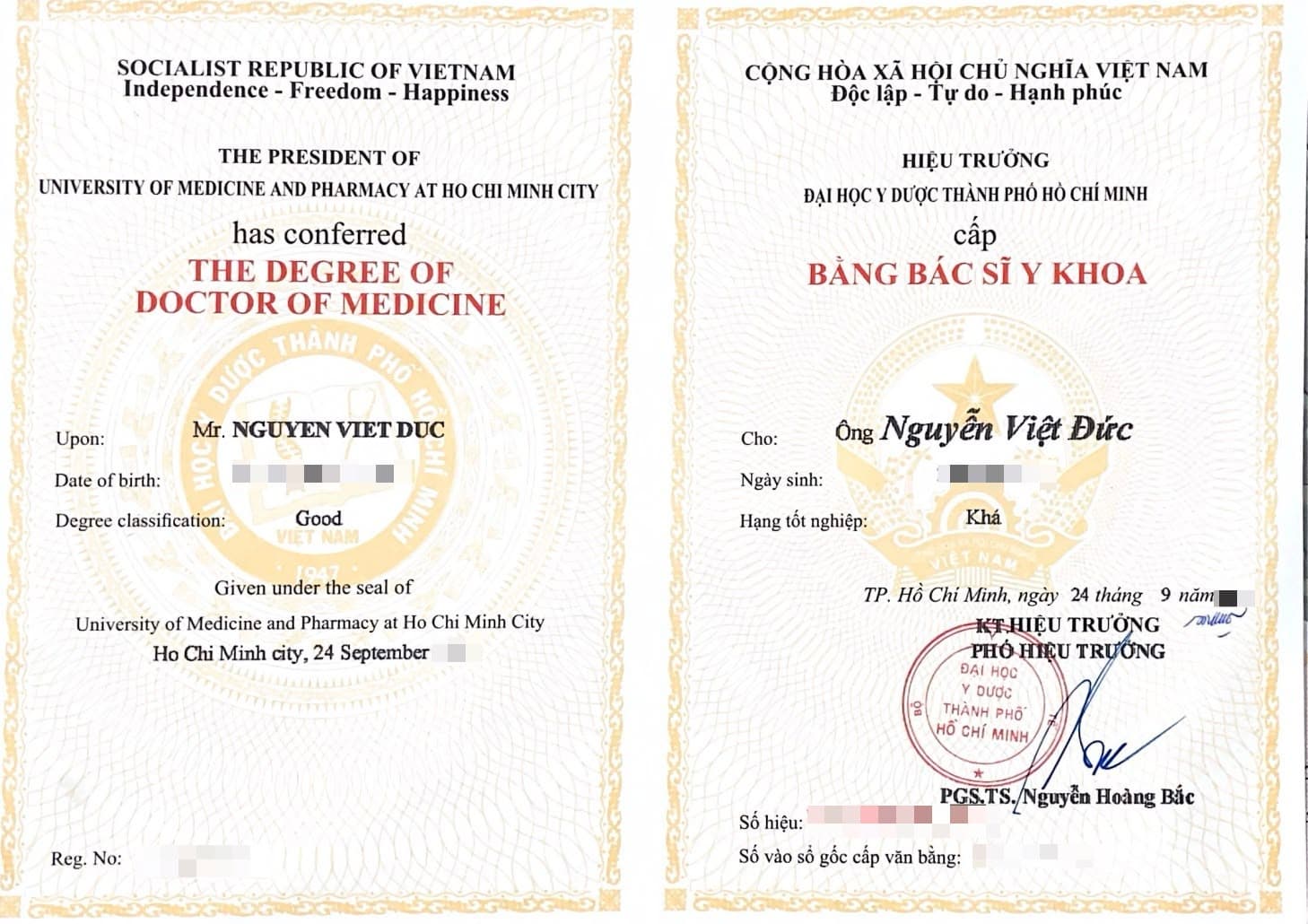 Bằng Thạc sĩ Ngoại khoa - Đại học Y Dược TP.HCM