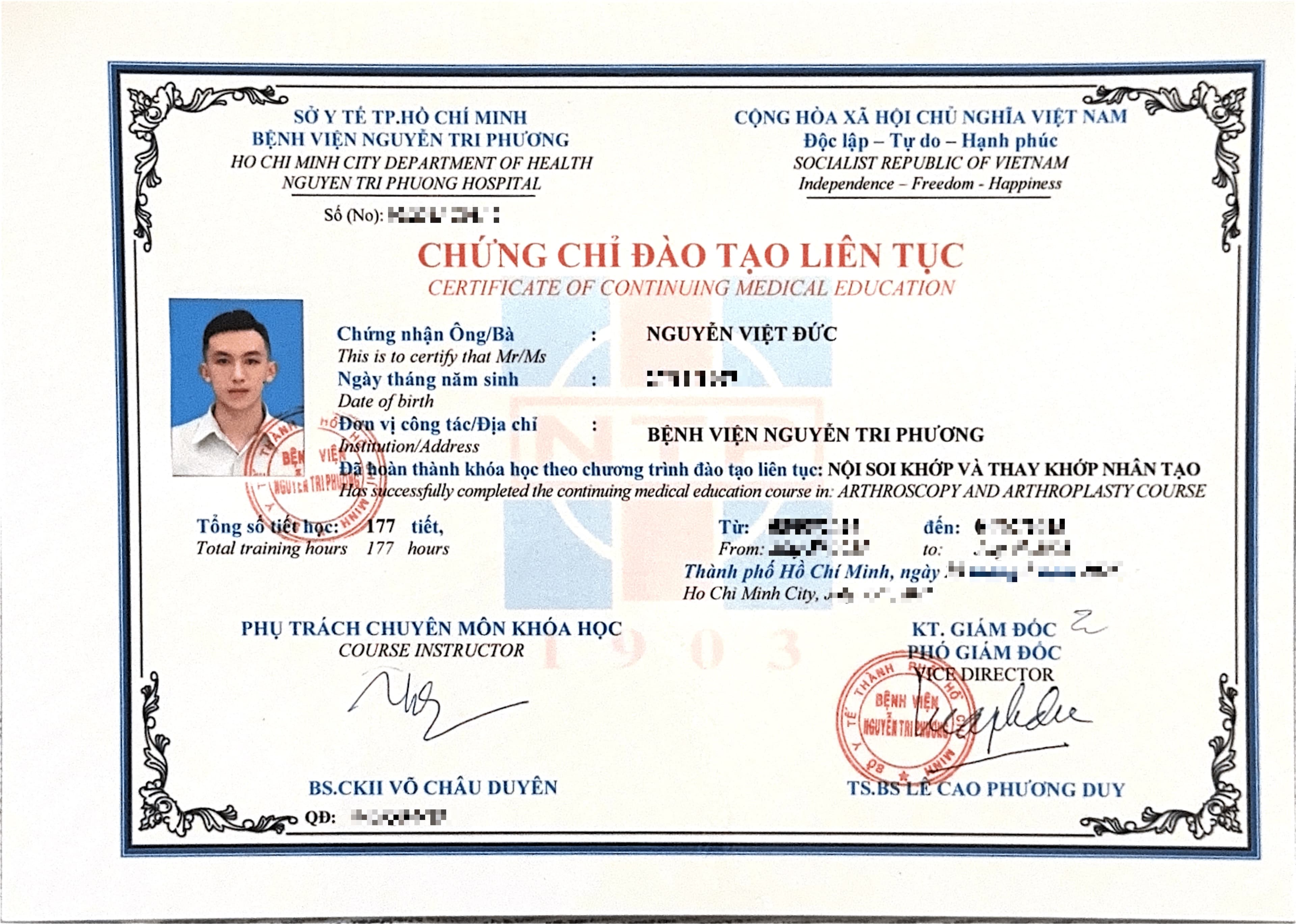 Chứng chỉ Phẫu thuật Tạo hình Thẩm mỹ - ĐH Y khoa Phạm Ngọc Thạch